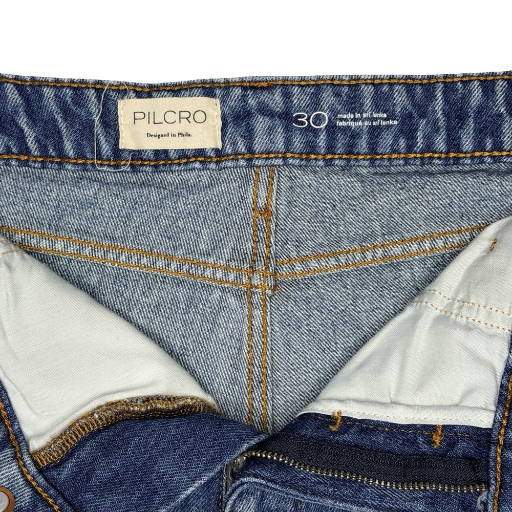 Pilcro Anthropologie Medium Wash Denim Bermuda Shorts Women's Classic 90's Y2K - Picture 4 of 6